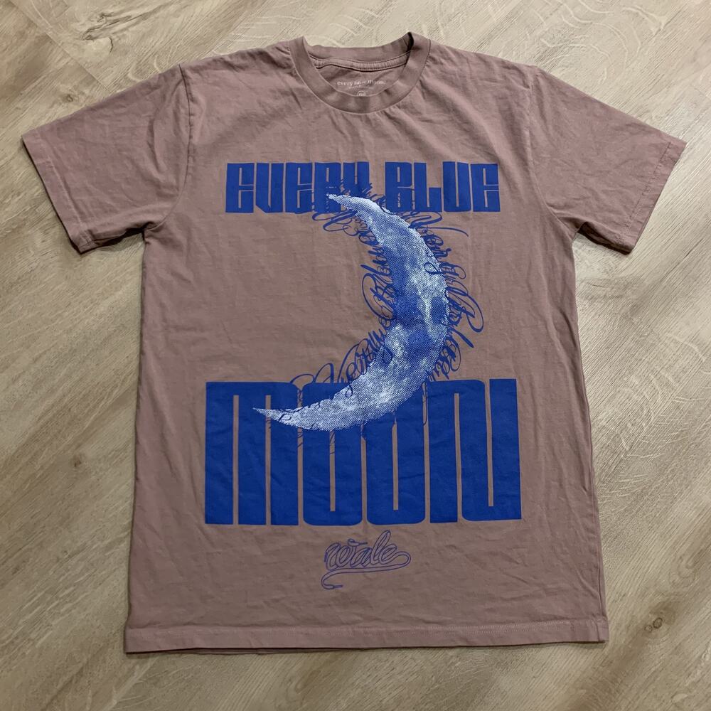 Every Blue Moon Wale Tour T-Shirt Men's Medium M Hip Hop Graphic Tee Brown Blue